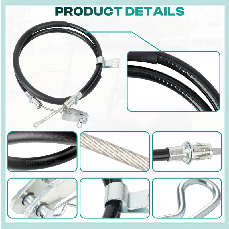 Drive-up Club Car Precedent Brake Cable, 2 PCS Golf Cart Brake Cables Stainless Steel Core Fits 2004-Up Club Car Precedent and 2018-Up Tempo Golf Carts, Driver and Passenger Side, 102557501, 103528702 - Image 3